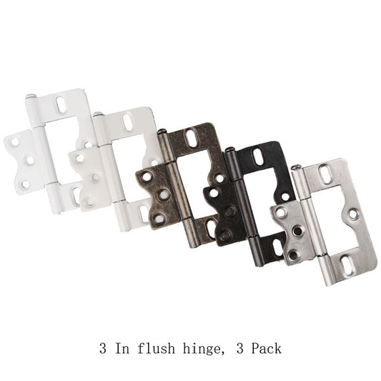 3 Pack Door Hinges,3 in Metal Non Mortise Interior Door Hinges,Heavy Duty,Smooth,Hinges Suitable for Bedroom,Office,Garage Door,Cabinet,Drawer,Cupboar,Dresse