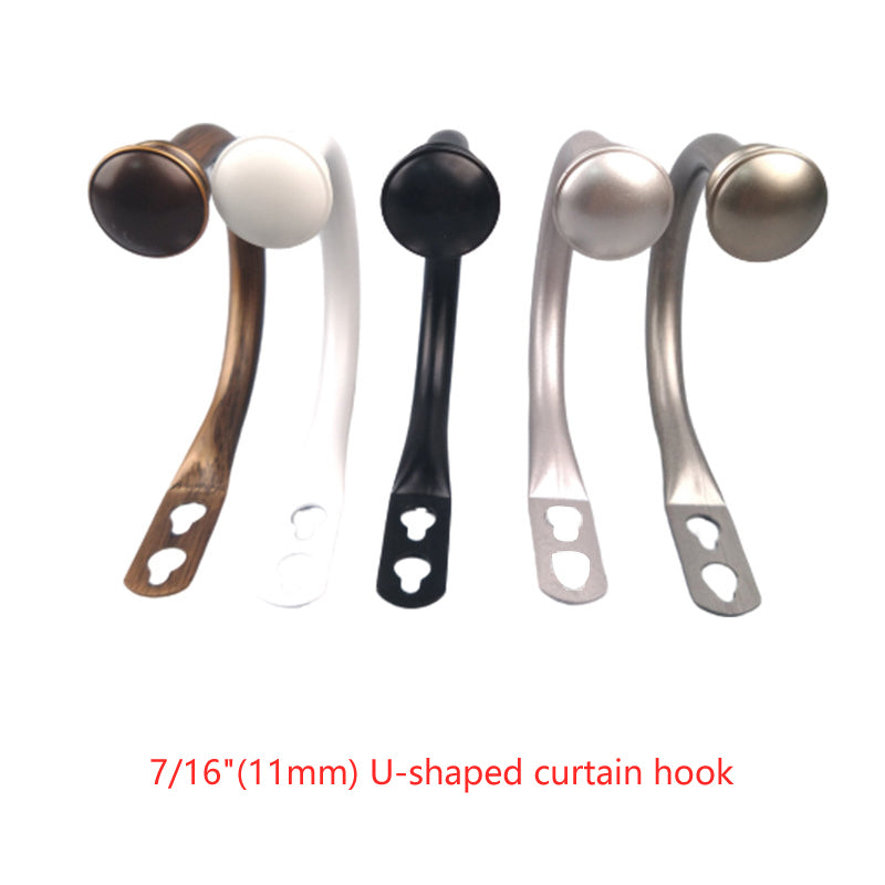 2 Pack Curtain Holdbacks,U Shaped Wall Mounted Curtain Tieback Hooks Drapery Tiebacks Decorative Curtain Hooks Window Treatment Holdbacks Hardware for Home Decor