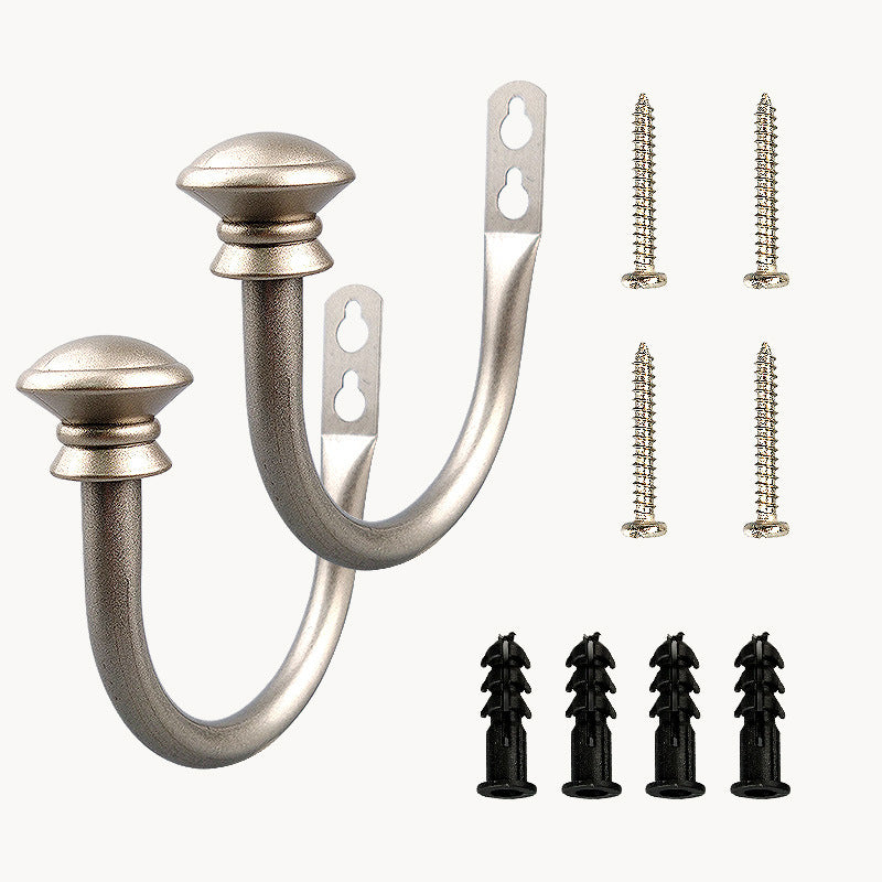 2 Pack Curtain Holdbacks,U Shaped Wall Mounted Curtain Tieback Hooks Drapery Tiebacks Decorative Curtain Hooks Window Treatment Holdbacks Hardware for Home Decor