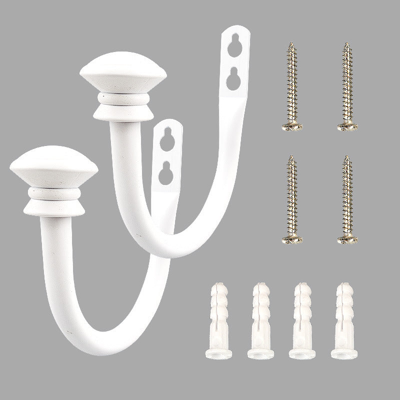 2 Pack Curtain Holdbacks,U Shaped Wall Mounted Curtain Tieback Hooks Drapery Tiebacks Decorative Curtain Hooks Window Treatment Holdbacks Hardware for Home Decor